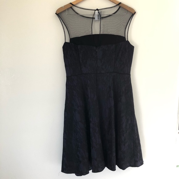 Adriana Papell laced blue and black dress 12 - Picture 2 of 7